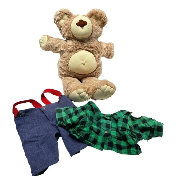 Furskins Bear Teddy Xavier  Roberts1984 Shirt Red Suspenders VIntage - Picture 2 of 16